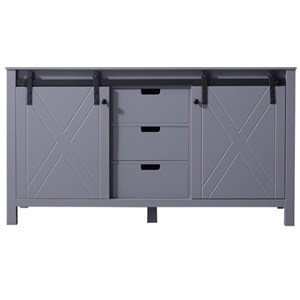 Lexora Home Marsyas 60&quot Vanity Cabinet in Dark Gray