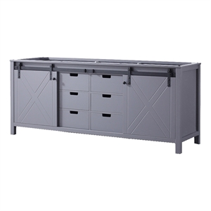 Lexora Home Marsyas 80&quot Vanity Cabinet in Dark Gray