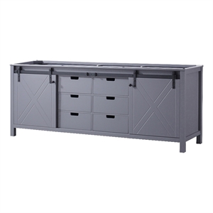 Lexora Home Marsyas 84&quot Vanity Cabinet in Dark Gray