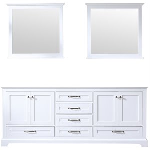 Lexora Home Dukes 80&quot Double Vanity with Mirrors in White
