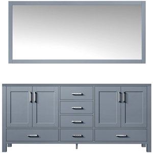 Lexora Home Jacques 60&quot Double Vanity with Mirror in Dark Gray