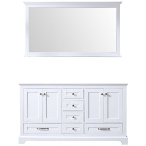 Lexora Home Dukes 60&quot Double Vanity with Mirror in White