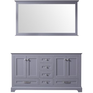 Lexora Home Dukes 60&quot Double Vanity with Mirror in Dark Gray