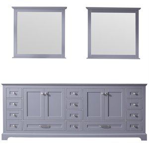 Lexora Home Dukes 84&quot Double Vanity with Mirrors in Dark Gray