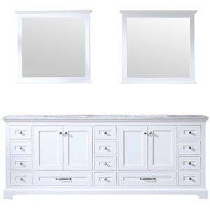 Lexora Home Dukes 84&quot Carrara Marble Top Double Vanity in White