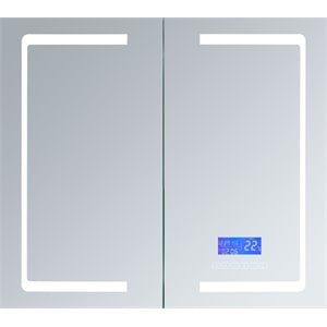 Lexora Home Bracciano 36&quot x 32&quot LED Medicine Cabinet with Defogger
