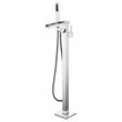 Lexora Home Cascata Free Standing Bathtub Faucet with Showerwand in Chrome