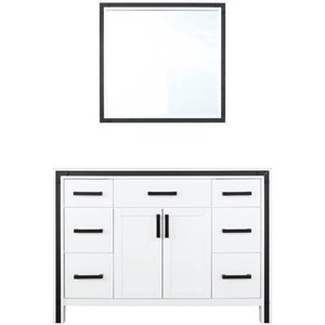 Lexora Home Ziva 48&quot Single Vanity with Mirror in White