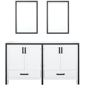 Lexora Home Ziva 60&quot Double Vanity with Mirrors in White