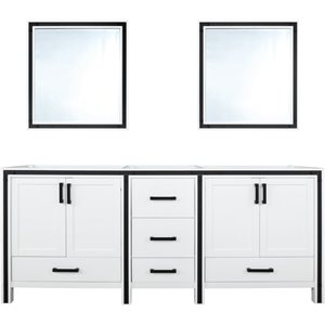 Lexora Home Ziva 72&quot Double Vanity with Mirrors in White