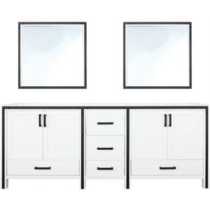 Lexora Home Ziva 80&quot Double Vanity with Mirrors in White