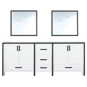 Lexora Home Ziva 84&quot Double Vanity with Mirrors in White