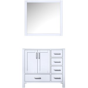Lexora Home Jacques 36&quot Single Vanity with Mirror in White