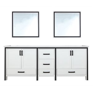 Lexora Home Ziva 84&quot Cultured Marble Top Double Vanity in White