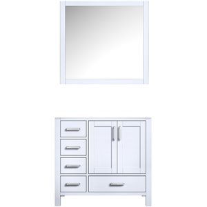 Lexora Home Jacques 36&quot Single Vanity with Mirror in White
