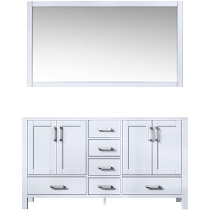 Lexora Home Jacques 60&quot Double Vanity with Mirror in White