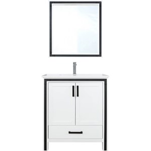 Lexora Home Ziva 30&quot Cultured Marble Top Single Vanity in White