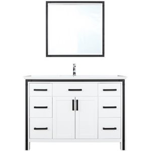 Lexora Home Ziva 48&quot Cultured Marble Top Single Vanity in White