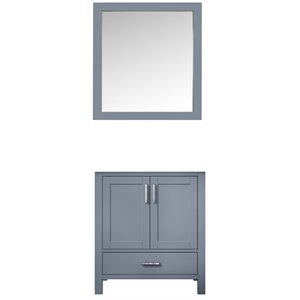 Lexora Home Jacques 30&quot Single Vanity with Mirror in Dark Gray