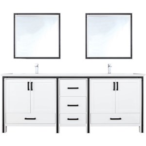 Lexora Home Ziva 80&quot Cultured Marble Top Double Vanity in White