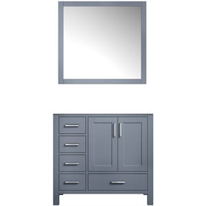 Lexora Home Jacques 36&quot Single Vanity with Mirror in Dark Gray
