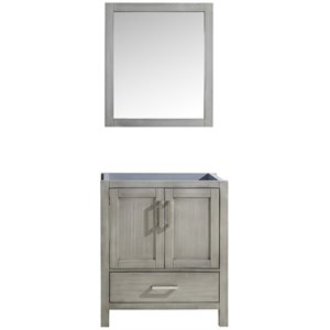 Lexora Home Jacques 30&quot Single Vanity with Mirror in Distressed Gray