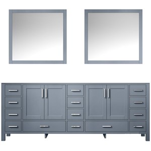 Lexora Home Jacques 84&quot Double Vanity with Mirrors in Distressed Gray