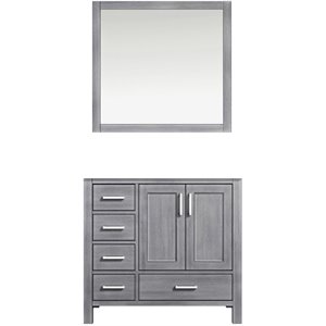 Lexora Home Jacques 36&quot Single Vanity with Mirror in Distressed Gray