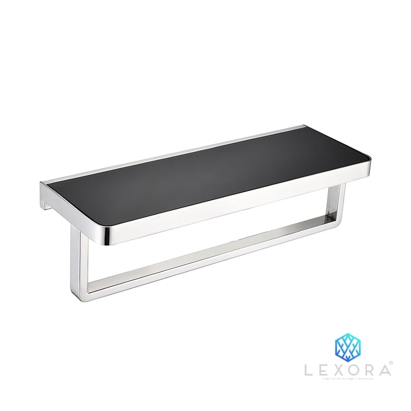 Lexora Home Bagno Lucido Stainless Steel Towel Holder in Chrome