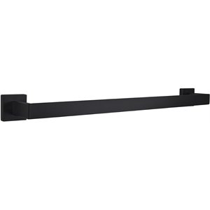 Lexora Home Bagno Lucido Stainless Steel 24&quot Towel Bar in Matte Black