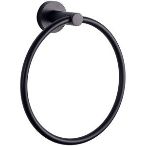 Lexora Home Bagno Nera Stainless Steel Towel Ring in Matte Black
