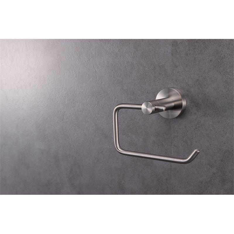 Lexora Home Bagno Nera Stainless Steel Toilet Paper Holder in Satin Nickel