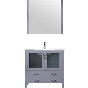 Lexora Home Volez 36&quot Single Vanity in Dark Gray