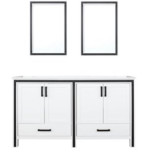 Lexora Home Ziva 60&quot Cultured Marble Top Double Vanity in White