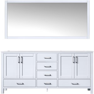 Lexora Home Jacques 72&quot Carrara Marble Top Double Vanity in White