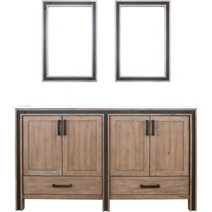 Lexora Home Ziva 60&quot Cultured Marble Top Double Vanity in Rustic Barnwood