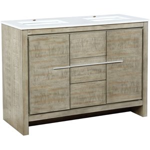 Lexora Home Lafarre 48&quot Single Quartz Top Bathroom Vanity in Rustic Acacia