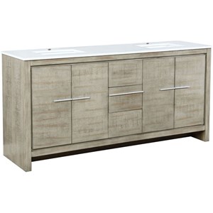 Lexora Home Lafarre 72&quot Double Quartz Top Bathroom Vanity in Rustic Acacia