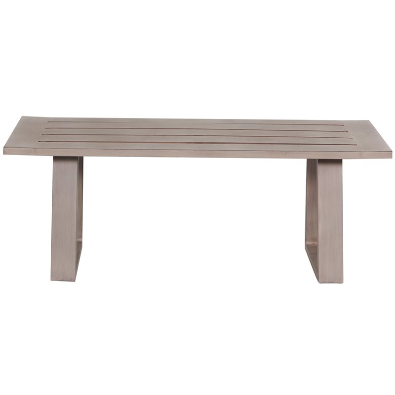 Aruba Aluminum Frame Coffee Table in Handpainted Taupe