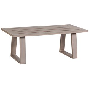 Aruba Aluminum Frame Coffee Table in Handpainted Taupe