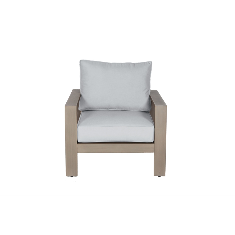 Aruba Aluminum Frame Club Chair with Cushion in Handpainted Taupe
