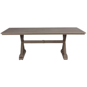Aruba Aluminum Frame Dining Table in Handpainted Taupe