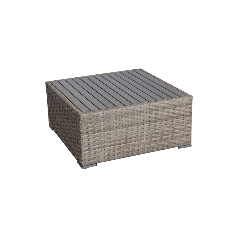 Bali Silver/Gray Two-Tone Wicker / Rattan Coffee Table