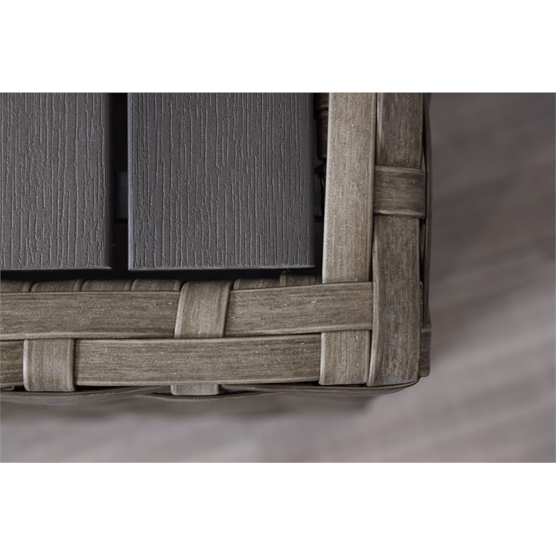 Bali Silver/Gray Two-Tone Wicker / Rattan Coffee Table