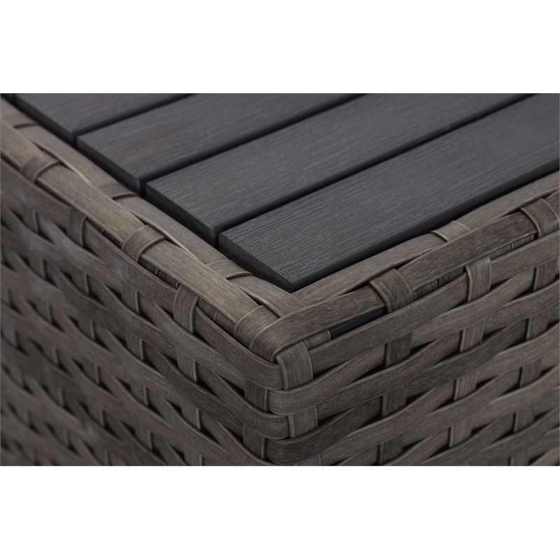Bali Silver/Gray Two-Tone Wicker / Rattan Coffee Table