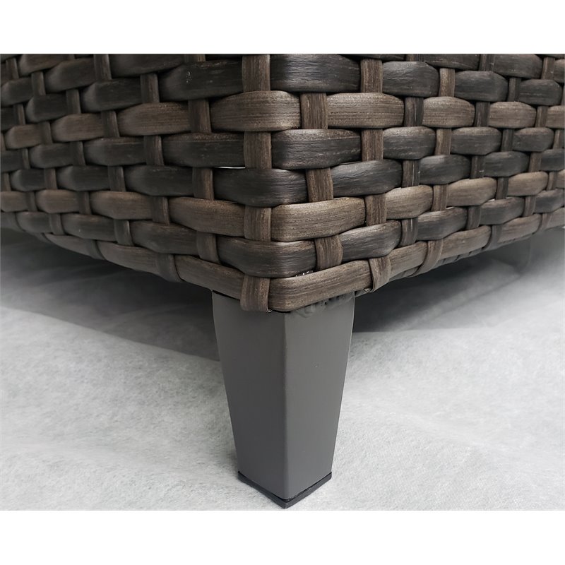 Barbados Two-Tone Dark Gray/Light Gray Wicker Club Chair in Charcoal Cushion