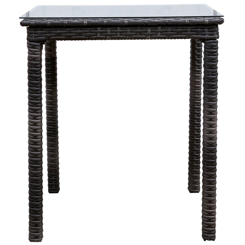 Bora Bora Two-Tone Dark Gray/Light Gray Wicker Rattan Bar Table