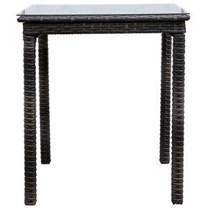 Bora Bora Two-Tone Dark Gray/Light Gray Wicker Rattan Bar Table