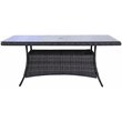 Bora Bora Two-Tone Wicker Rattan Dining Table with Glass Top