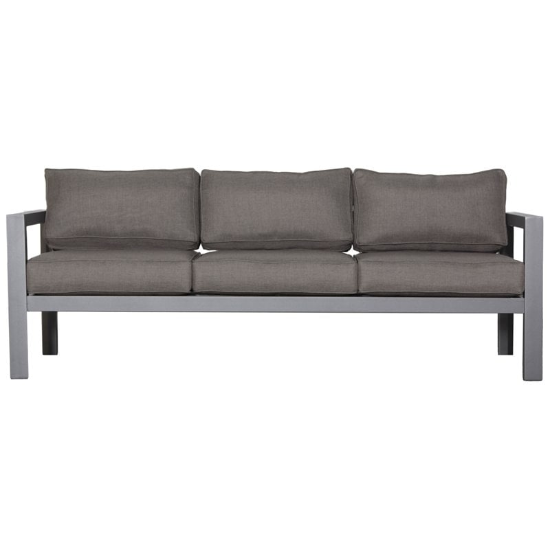 Cabo Aluminum Sofa with Gray Frame in Charcoal Cushion